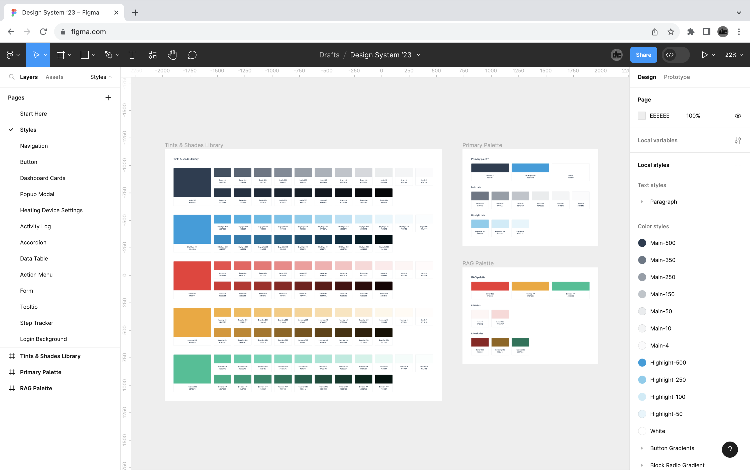Design system colours
