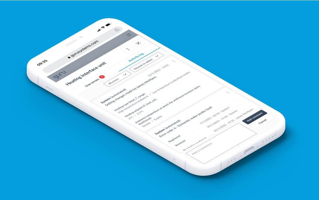 Popup modal with activity log