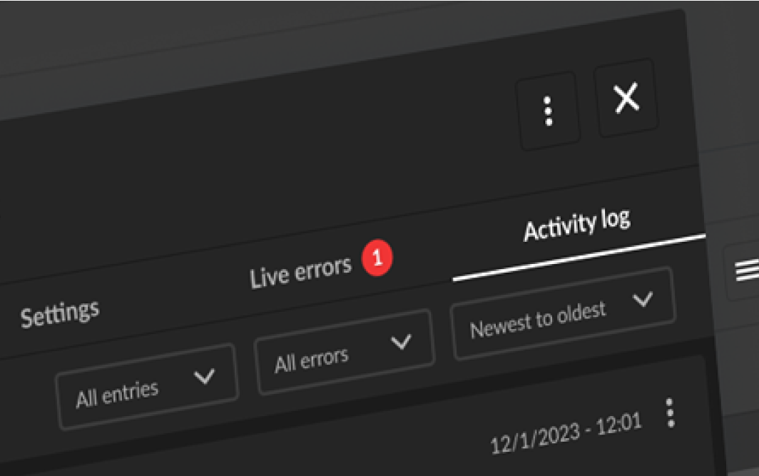 Popup modal with activity log